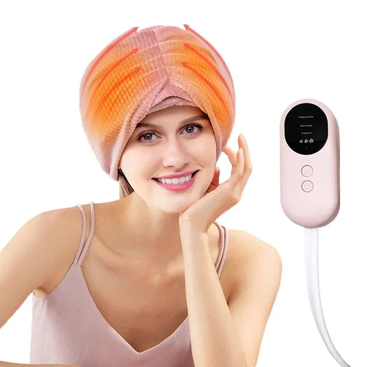 Soothing Electric Air Head Massager with Heat for Easy Headache Relief and Stress Comfort, Portable Heated Scalp Massage Helmet